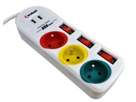 Prailgintuvas 3 USB lizdai x 2 2,4 mA, 1,5 m