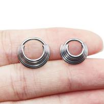 316L chirurginio plieno segmento nosies žiedas pertvaros Clicker Tragus Helix kremzlės auskarai kūno auskarų vėrimas papuošalai moterims vyrams 1.2X8mm sidabras