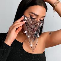 Prabangi veido kaukė, plaunama vakarėlio kaukė, veido kaukė maskaradas, veido papuošalai black