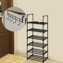 Shoe Rack Utility Shelving Shoes Shelf for Dormitory Hallway Apartment gray