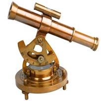 12,7 cm žalvarinis alidadinis teleskopas su kompasu, jūrinis geodezinis instrumentas namų dekorui, dovanų keliautojui, dovana jūrų kolekcionieriui brown