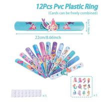 12Pcs Cartoon Mermaid Slap Bracelets Animals Wristband Gift Birthday Kids Favor Toys Party Supplies Mermaid Birthday Decoration