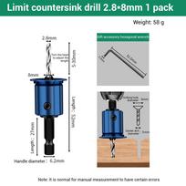 Countersink Drill Bit Limit Hole Opener Countersunk Drill Bit With Adjustable Depth Stop Low Friction For Accurate Woodworking