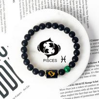 12 Constellations Scorpio Bracelet Natural Stone Tiger Eye Beads Bracelets for Men Women Cancer Virgo Leo Libra Couple Jewelry 8mm Beads&17cm(6.69inch)