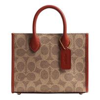 COACH handbag Ace 17 Classic Presbyopia Logo Tote Bag Tote Bag Shopping Bag Shoulder Crossbody Bag Coated Canvas and Refined Calfskin Small Women's ruda