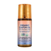 1/2 vnt. 50 ml ekologiško ricinos aliejaus su rožinio kvarco voleliu, kelioninis, maitinantis, drėkinantis, 1,7 fl oz, grynas ypač tyras rutulinis ricinos aliejus 1pc beige