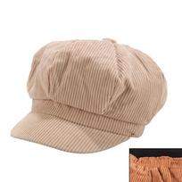 Vienos spalvos moteriška aštuonkampė kordoininė skrybėlė - Rudens/Žiemos laisvalaikio snapelis, Retro newsboy stilius Fits head circumference 56-58CM beige