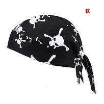 Medvilninė Skull Durag Polichrominė skarelė Bandana Hat Hip-hop Cap Pirate Turban Field Dviračių dangteliai black
