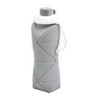 Didelės talpos silikoninis sulankstomas vandens butelis lauko sportui ir kelionėms 600ml