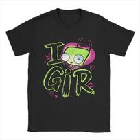 Invader Zim Valentine's Day I Love Gir Men's T Shirt Humorous Tee Shirt Short Sleeve Round Collar T-Shirt Pure Cotton Clothes S