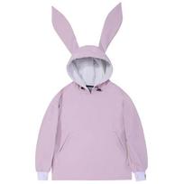 Dopamine Multi-Use Bunny Ear Snowboard Suit: Ski Jacket & Pants Set for Single/Double Board Skiing Medium gray
