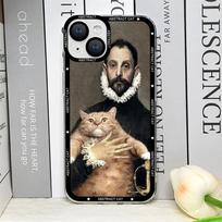 Aesthetic Van-Gogh Gustav Klimt Mona Lisa Fat Cat Art Phone Case for IPhone 16 15 13 12 11 Pro Max Mini XS X 14 Plus Clear Cover For iPhone 14 ProMax