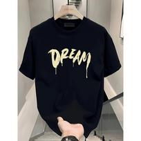 Summer new American high street crew neck short-sleeved T-shirt oversize design sense niche high-end sense ruffian S gray