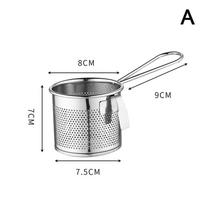 Stainless Steel Deep Frying Basket Silver Multi Functional Hangable Colander Oil Filter Mesh Sieve Hotpot Strainer Mesh New