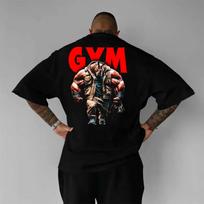 Gym Men Cotton TShirt Black Muscle Rhino Graphic Streetwear Hip Hop Fashion S juoda