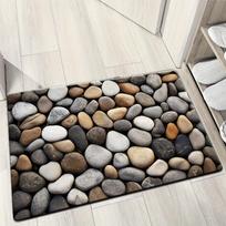 VIKAMA Natural Pebble Carpet, Anti Slip and Easy to Clean, Entrance Bathroom, Living Room Kitchen Carpet Home Decoration 40cm x 60cm
