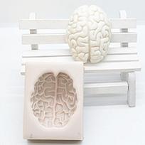 1 vnt. 3D smegenų silikoninės fondanto formelės, DIY dervos šokolado formelė, torto dekoravimo įrankiai, virtuvė balta