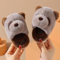 Mieli „Panda“ animaciniai filmukai vaikams žieminiai batai pliušinės šiltos šlepetės, skirtos mergaitėms berniukams, minkštos miegamojo mažiems vaikams skirtos šlepetės 36 balta