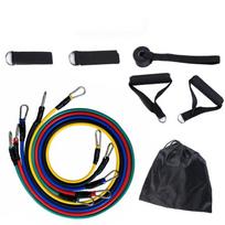11 Pcs Resistance Tube Bands Set Fitness Yoga Gym Pull Rope Exercise Home Training Expander Door Anchor With Handle Ankle Strap Q002 black