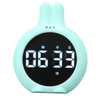 Kids Timer Night Light Cute Cartoon Rabbit Digital Countdown Timer for Cooking Sports Exercise Sky Blue