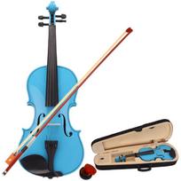 4/4 Akustinis smuikas su lanku kanifolija Natūralus smuikas Muzikos instrumentai Vaikų gimtadienio dovana dangaus mėlyna spalva