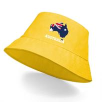 Flag of Australia Map Bucket Hat Summer Sun Hat Unisex Hat For Man Autumn Bucket Hats Perfect For Outdoor Sports Chapeau Homme geltona