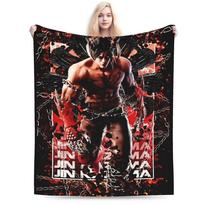 Tekken 8 Jin Kazama Soft Blankets  Kids Adult Plush Throw Blanket Print Couch Chair Flannel Bedspread Sofa Bed Cover 30x40in