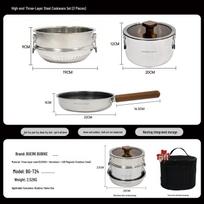 BUERK Multi-Person Outdoor Camping Cookware Set - SUS304 Picnic Cookware Standard