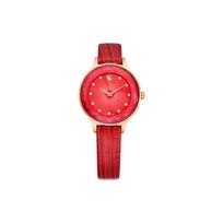 Swarovski Watch Quartz Movement Calfskin Strap Red Dial 50 Meters Water Resistant Women watches 5650002 Red Watch Dial red