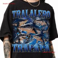 Tralalero Tralala Funny Shark Meme T Shirt Bootleg Brainrot Ita vintage Washed fashion designer clothes Casual Comfortable S įvairiaspalvis