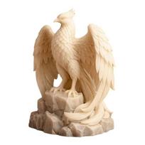 Rising Phoenix Rebirth Statue, 3D Printed PLA Sculpture with Matte Finish, Home Decor for Desk & Bookshelf, Symbol of Renewal & Strength, Unique Gift geltona