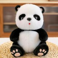 Pliušinis žaislas Panda Footprint Miela milžiniška lėlė panda 25cm【0.2kg】 black