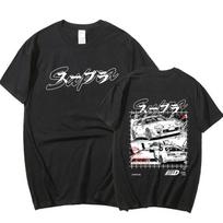 Drift Japanese Anime AE86 Initial D Double Sided Men and Women T-shirt O-Neck Short Sleeves Summer Casual Fashion Unisex Tshirt XS juoda