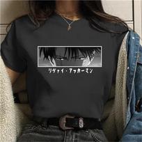 NAUJI Anime Levi Ackerman Spaudos Marškinėliai Moterims Mada Anime Apvalia Iškirpte Trumpomis Rankovėmis Kasdieniai Laisvi Patogūs Marškinėliai 4XL