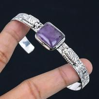 Natūralus žvaigždinis ametisto brangakmenio apyrankė, reguliuojama, 925 svarų sterlingų sidabro, mergaitėms Adjustable gray