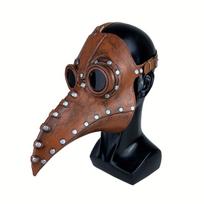 Paukščio snapo kaukė Autentiškas maro gydytojo Steampunk Helovino Cosplay aksesuaras Natūralus lateksas Kostiumų vakarėliai Helovino kostiumai ruda