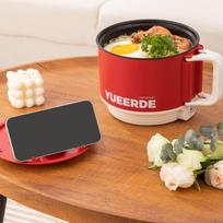 Mini ryžių viryklė - elektrinis karštas puodas - nešiojamas mini puodas  Ramen , skirtas garuose - kepti maišant - košė ir makaronų sriuba Free Size raudona