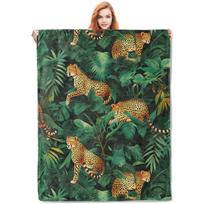 Mielas leopardo pledas, minkštas, jaukus, pūkuotas flanelinis metamas pledas, dovana suaugusiems, vaikams, laukinės gamtos pledas sofai, lovai, kelionėms, stovyklavimui 100x150cm gray