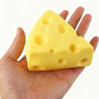 1pc Cute Cheese Squeeze Squishy Toy, Slow Rising Soft Foam Stress Relief Toy, Novelty Cheese Fidget Toy for Kids Adults geltona