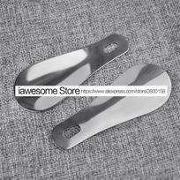 10cm Easy Carry Black Shoehorn Metal Durable Stainless Steel Genuine Leather Portable Fashion Key Ring Shoe Horns Accessories