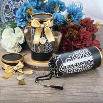 Eid Gifts, Islamic Gift Set, Prayer Mat Set, Islamic Wedding Gift, Prayer Rug with Tasbeeh, Sajadah, Gİft Box and Prayer Beads juoda