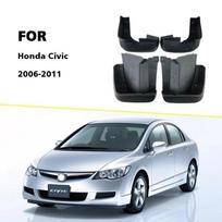 Car Fender Front Rear 4pcs ste FOR Honda Civic 2006-2011 Mudguard Fenders Mud Flap Guard Splash Car Accessories Auto Mudflaps juoda