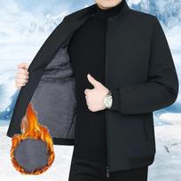 Žieminė vyriška striukė vidutinio amžiaus ir pagyvenusiems žmonėms kašmyro striukė plius aksominis šiltas paltas liekninantis parkas 5XL tamsiai žalia spalva