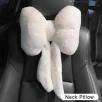 Kaspinėlis Automobilio Galvos Atlošo Pagalvė Miela Automobilio Sėdynės Galvos Atrama Kaklo Apsaugos Pagalvėlė Pliušinė Automobilių Juosmens Atrama Automobilio Rinkiniai headrest balta