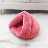 Triangular Cat Nest  Winter Warm Pet Kennel  Dog Mat  Thickened Sleeping Bag  Yurt Nest  Slippers Nest  Pet Supplies S pink