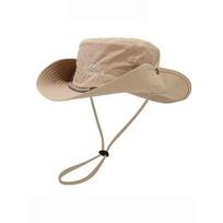 Summer Outdoor Wide Brim Cowboy Bucket Hat UV Protection Hiking Camping Sunshade Cap Men Women Solid Color Fordable Panama Hats chaki