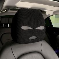 Universalus automobilio sėdynės galvos atramos užvalkalas Balaclava 3Hole Full Cover Helovinas Kalėdų Juokingas automobilio papuošimas juoda