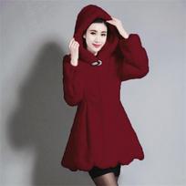 Didelio dydžio 3XL kailinis paltas moterims, kailis, ruduo, žiema, moteriškas dirbtinio audinės kailio paltas, moteriška vidutinio ilgio striukė su gobtuvu M vyno raudonos spalvos