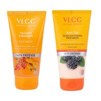 VLCC ciberžolės ir berberio veido prausiklis 150ml 2 vnt. Pakuotė nuo įdegio, odą skaistinantis veido prausiklis su šilkmedžio ekstraktu yellow