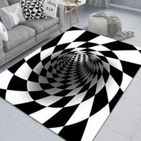 Paauglys 3D Efekto Sūkurio Iliuzijos Kilimas Įėjimas Svetainė Miegamasis Kilimėlis Geometrinis Optinis Durų Kilimėlis Iliuzija Namų Dekoro Kilimėlis 40x60cm gray